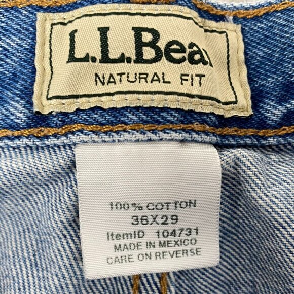 L.L. Bean Men's Jeans 36x29 100% Cotton Natural Fit Straight Leg Blue Denim - Picture 3 of 13